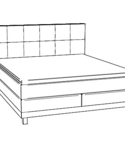 Lit boxspring Bella Hasena 180x200 cm Gris / Brun – Image 3