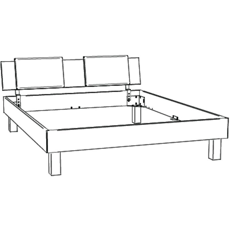 Bett Piemonte Hasena Buche herz rot massiv aus holz 335-Pepe grey 140x200 cm Grau / Braun – Bild 3