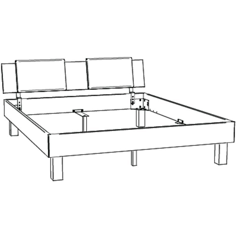 Bett Piemonte Hasena Nussbaum massiv 335-Pepe grey 160x200 cm Grau / Braun – Bild 3