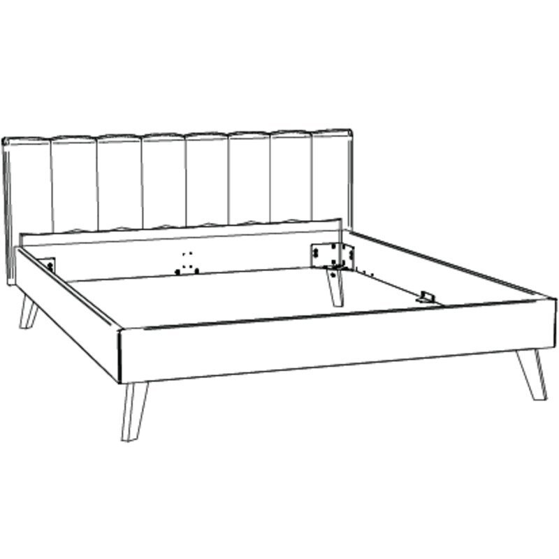 Bett Elia Hasena Eiche massivholz-721-Buffalo grey 140x200 cm Grau / Braun – Bild 3