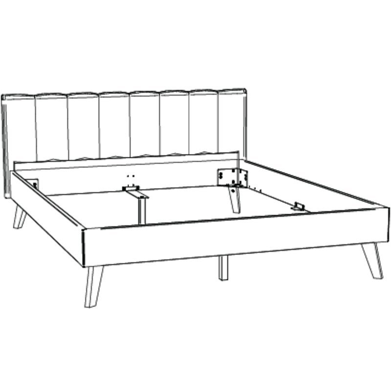 Bett Elia Hasena Buche herz rot massiv aus holz 721-Buffalo grey 180x200 cm Grau / Braun – Bild 3