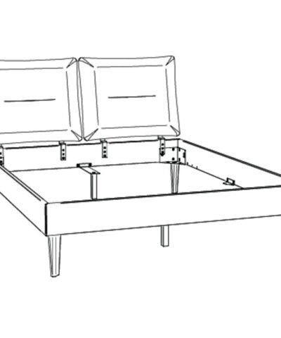 Lit Emilia Hasena Chêne bois massif 730-Cyclo cream 160x200 cm Blanc / Brun – Image 3