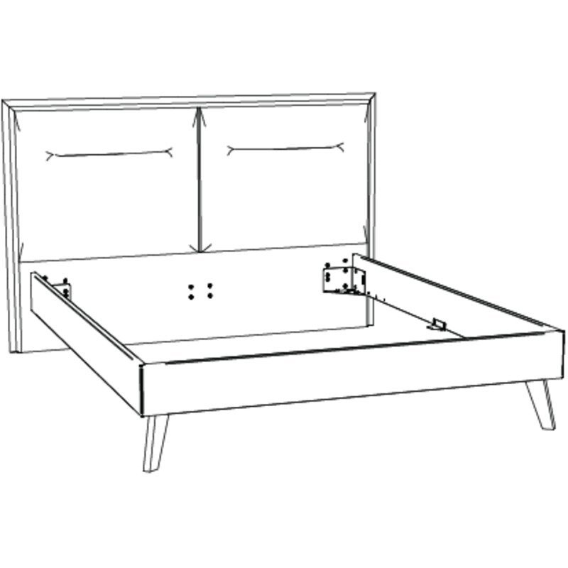 Lit Mira Hasena Noyer massif 373-Campos creme 140x200 cm Beige / Brun – Image 3