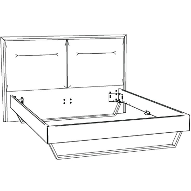 Bett Marisa Hasena Eiche massivholz-390-Alpina lightgrey 140x200 cm Anthrazit / Grau / Braun – Bild 3