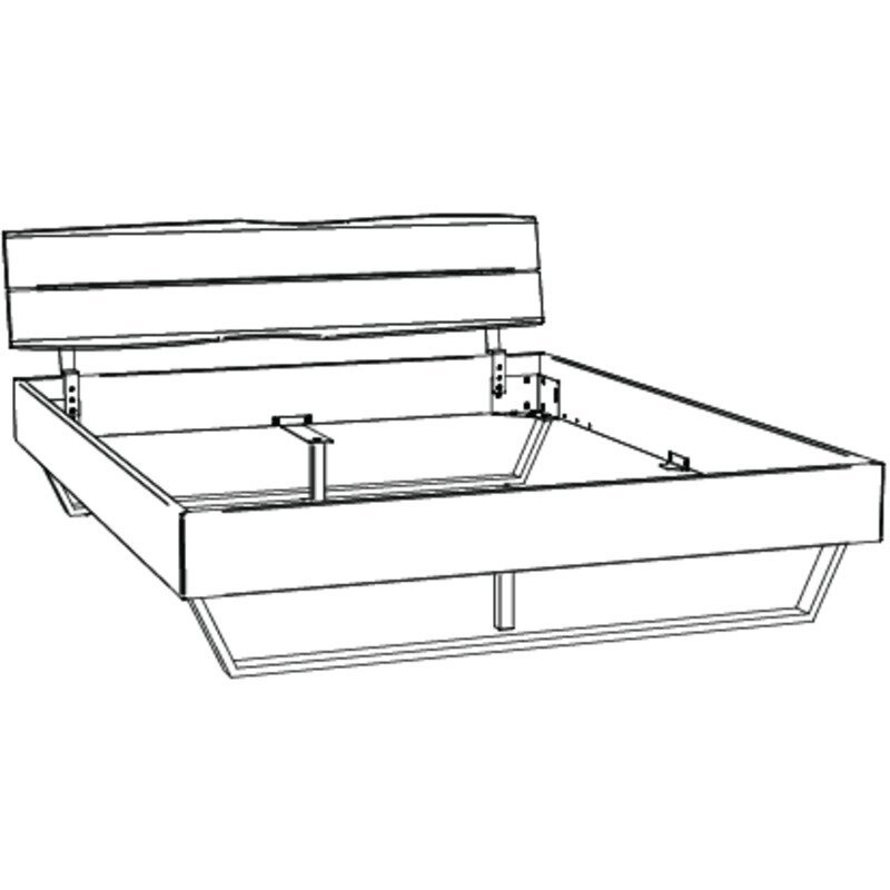 Bett Arezzo Hasena Eiche massivholz-160x200 cm Anthrazit / Braun – Bild 3