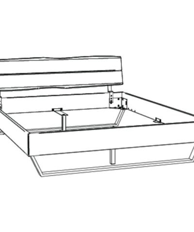 Lit Arezzo Hasena Chêne bois massif 200x200 cm Anthracite / Brun – Image 3