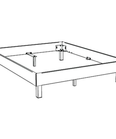 Alternative view of Lit Senza Hasena Noyer massif 160x200 cm Gris/Argenté / Brun
