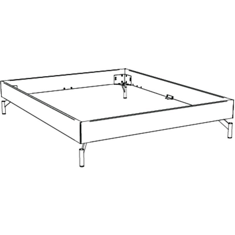 Bett Nicolo Hasena Nussbaum massiv 140x200 cm Anthrazit / Braun – Bild 2