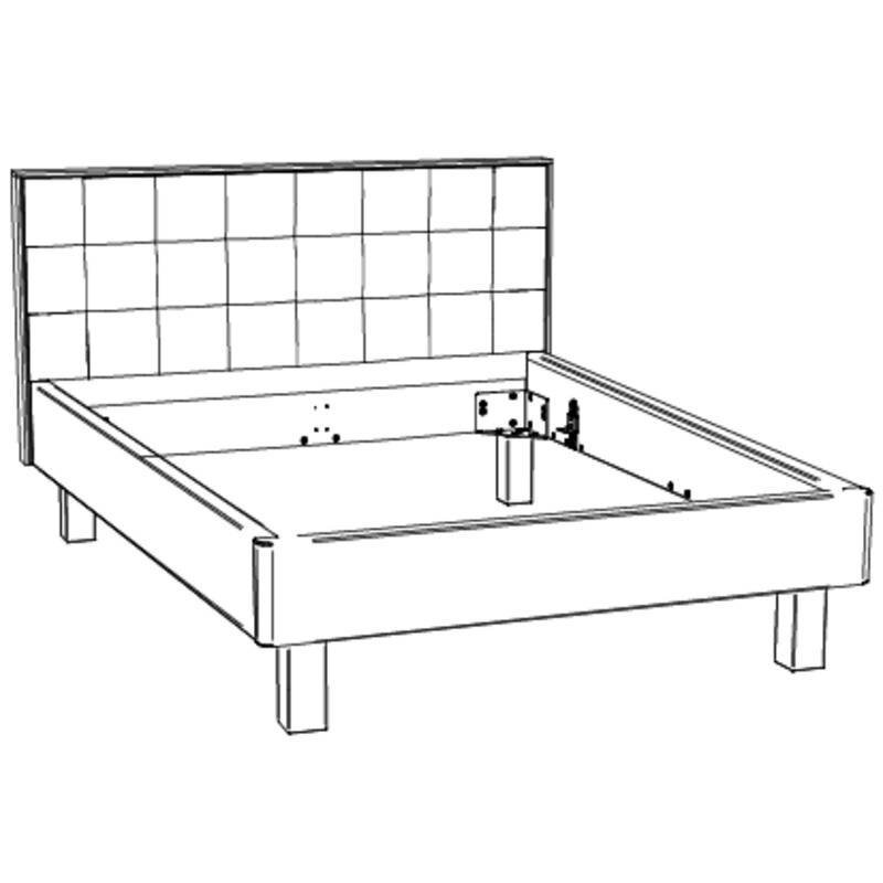 Bett Noah Hasena 140x200 cm Grau / Braun – Bild 3