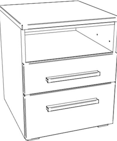 Alternative view of Table de nuit Dowe Hasena Anthracite / Brun