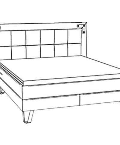 Lit boxspring Oakland Hasena 140x200 cm Gris / Anthracite / Brun – Image 3