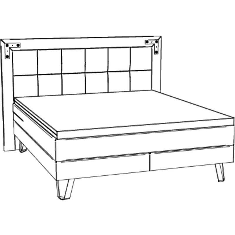 Lit boxspring Oakland Hasena 180x200 cm Gris / Beige / Brun – Image 3