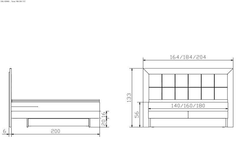 Boxspring bett inkl. stauraum Texas Hasena 180x200 cm, Weiß / Braun – Bild 5
