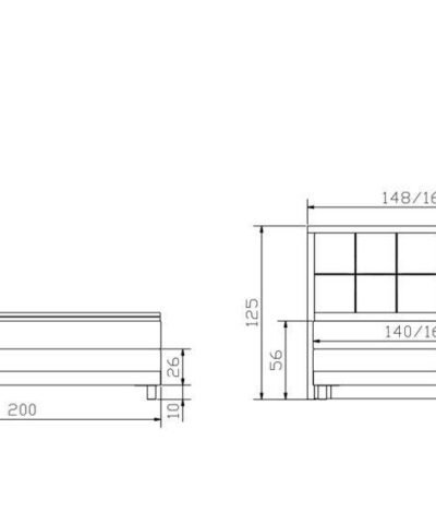 Lit boxspring Chalet Hasena 140x200 cm Gris / Brun – Image 4