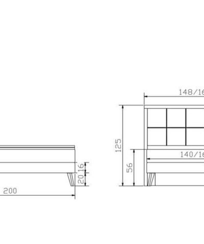 Lit boxspring Nordic Hasena 140x200 cm Blanc / Brun – Image 4