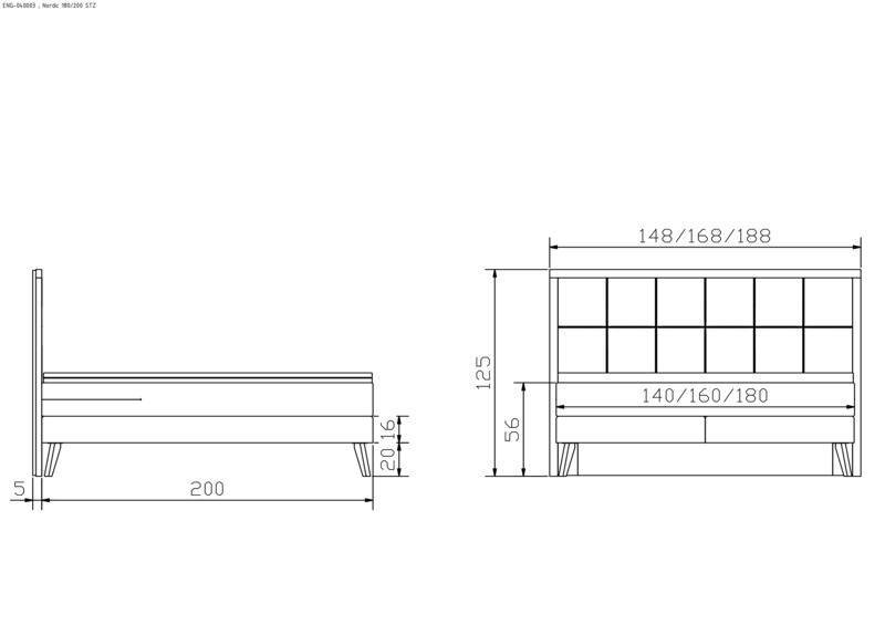 Lit boxspring Nordic Hasena 140x200 cm Blanc / Brun – Image 4