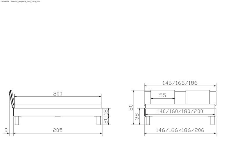 Bett Piemonte Hasena Eiche massivholz-335-Pepe grey 140x200 cm Grau / Braun – Bild 4