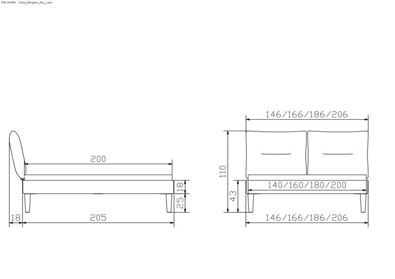 Bett Emilia Hasena Nussbaum massiv 730-Cyclo cream 160x200 cm, Weiß / Braun – Bild 4