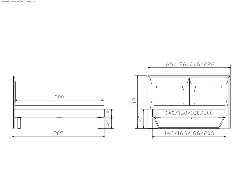Bett Marisa Hasena Nussbaum massiv 390-Alpina lightgrey 180x200 cm Anthrazit / Grau / Braun – Bild 4