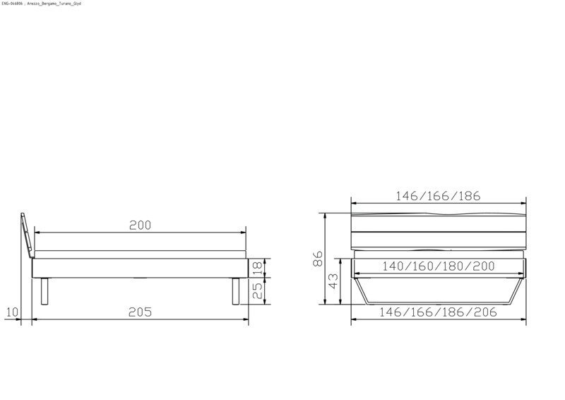 Bett Arezzo Hasena Eiche massivholz-160x200 cm Anthrazit / Braun – Bild 4