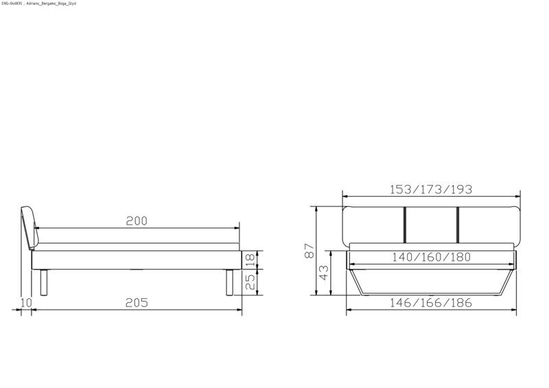 Bett Adriano Hasena Nussbaum massiv 336-Kul smoke 140x200 cm Anthrazit / Grau / Braun – Bild 4