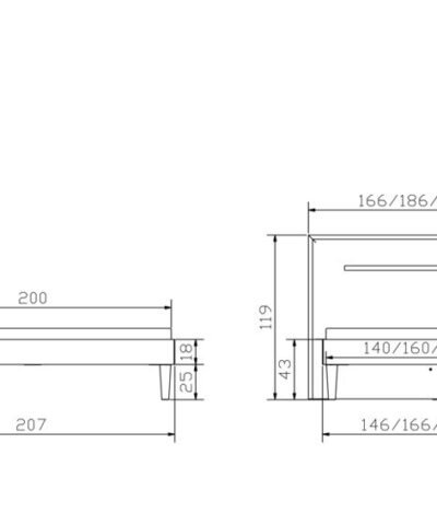Lit Ostia Hasena Noyer massif 641-Ritorno anthracit 200x200 cm Anthracite / Brun – Image 4