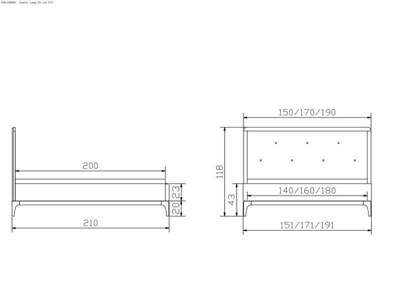 Bett Silento Hasena 140x200 cm Grau / Braun – Bild 4