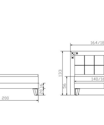 Lit boxspring Oakland Hasena 140x200 cm Gris / Anthracite / Brun – Image 4