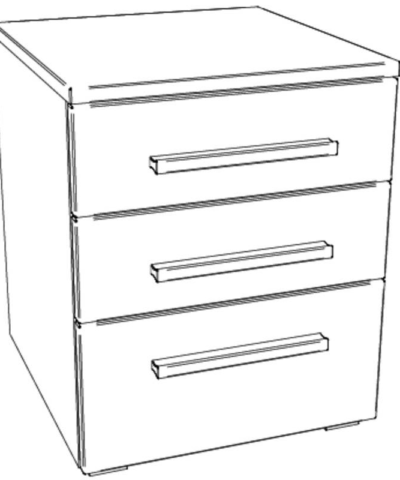 Alternative view of Table de nuit Trio Hasena Blanc / Brun