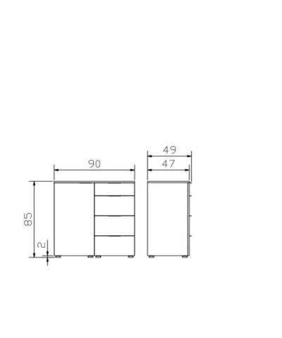 Commode Qunito Hasena Anthracite / Blanc