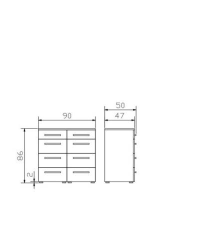 Commode Quatrine Hasena Blanc / Brun
