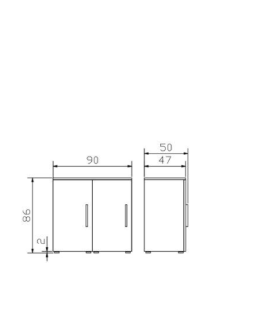 Commode Portina Hasena Blanc / Brun