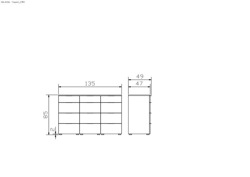 Commode Trequatri Hasena Anthracite / Blanc