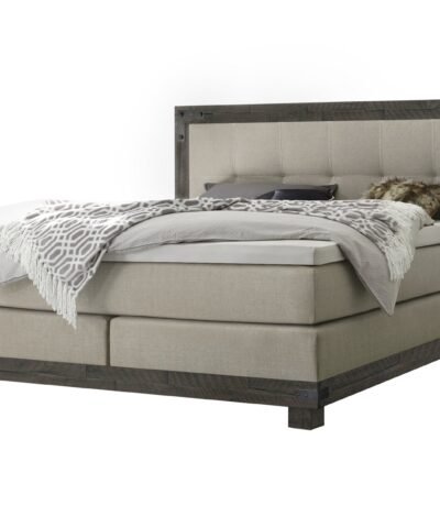 Lit boxspring Chicago Hasena 140x200 cm Beige / Gris