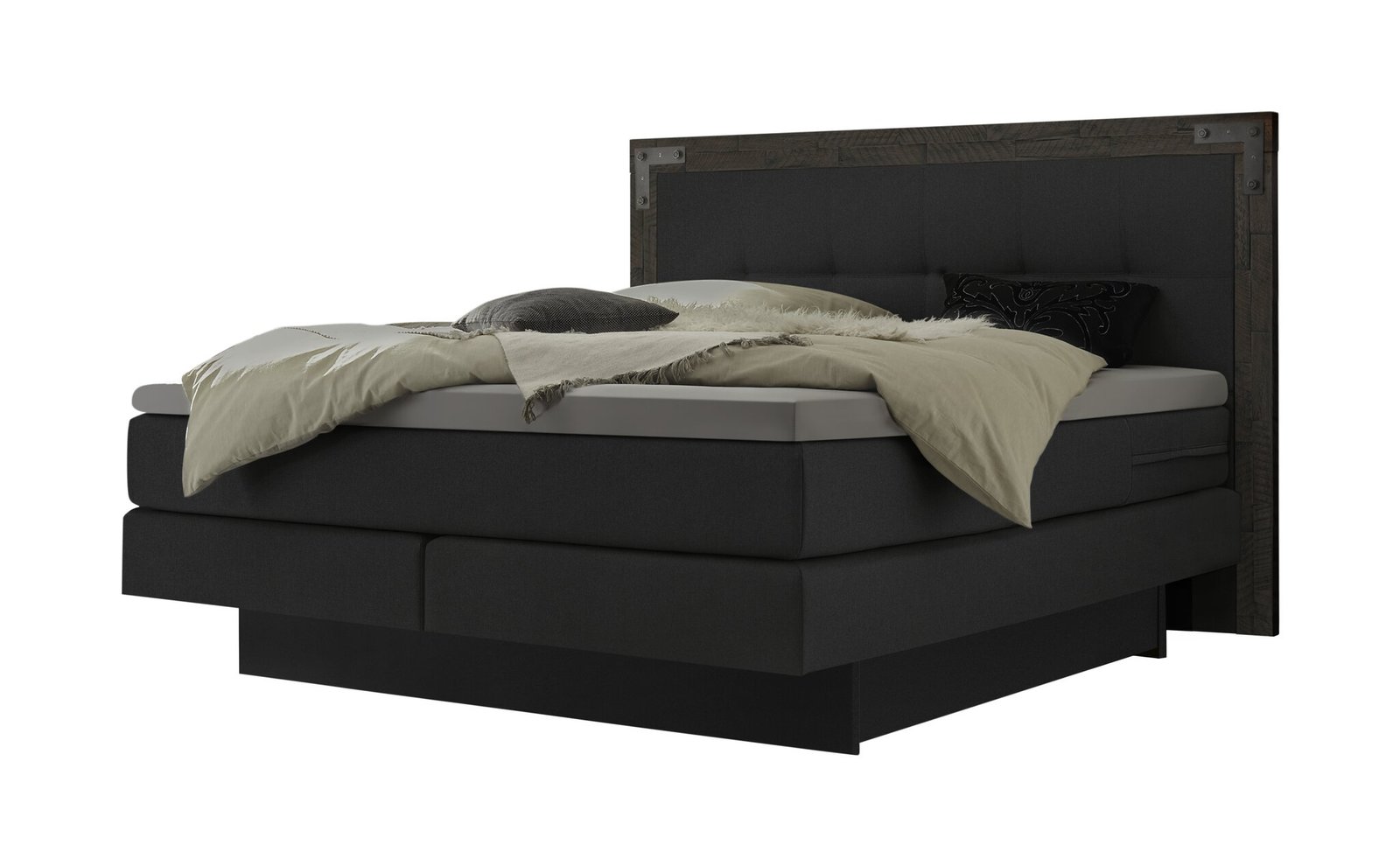 Boxspring bett inkl. stauraum Nevada Hasena 160x200 cm Anthrazit / Grau