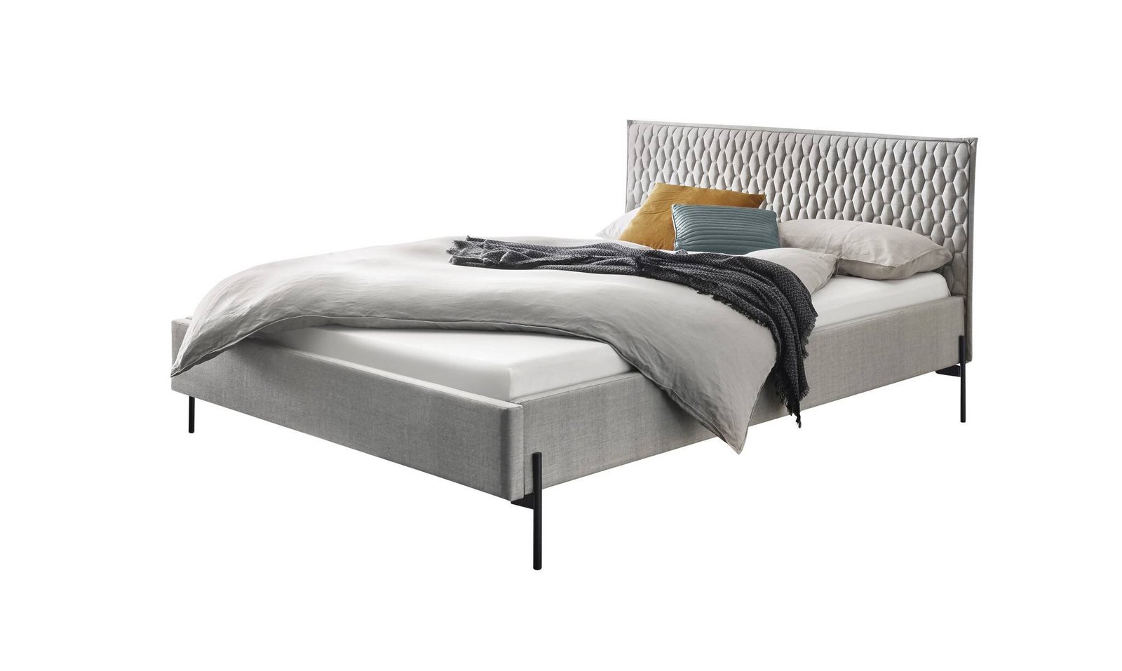 Bett Gloria Hasena 160x200 cm Anthrazit / Grau