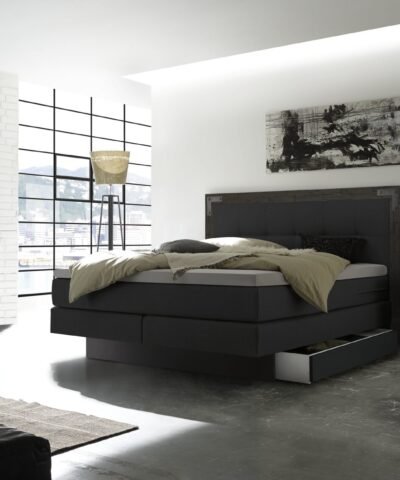 Alternative view of Lit boxspring incl. espace de rangement Nevada Hasena 140x200 cm Anthracite / Gris