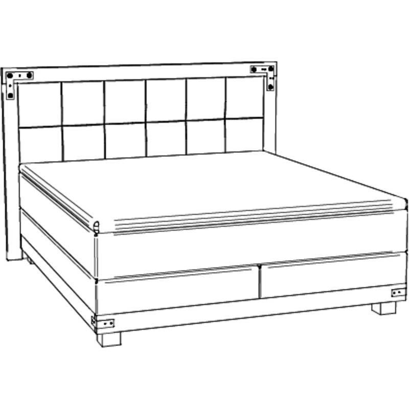 Boxspring bett Chicago Hasena 160x200 cm, Weiß / Grau – Bild 3