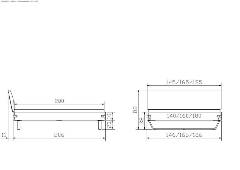 Lit Lecona Hasena 180x200 cm Anthracite / Gris – Image 4