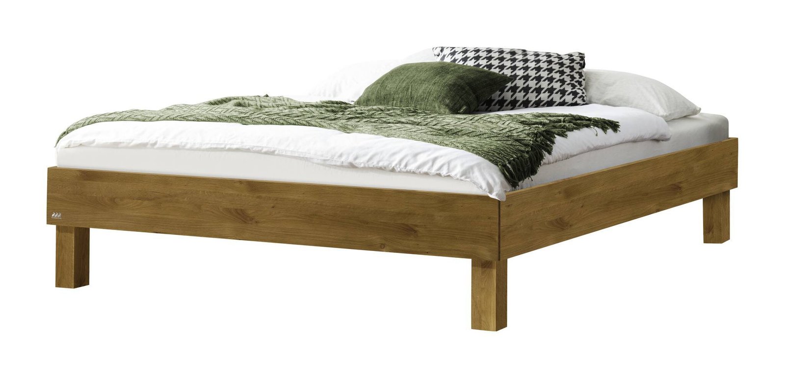 Bett Basico Hasena Eiche massivholz-140x200 cm Braun