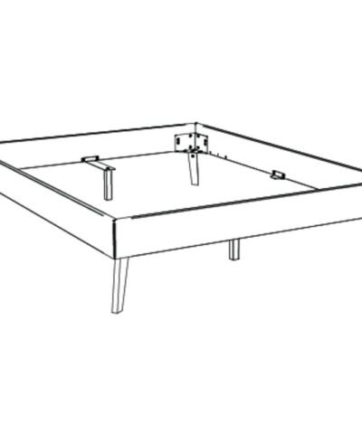 Alternative view of Lit Iseo Hasena Chêne bois massif 160x200 cm Brun
