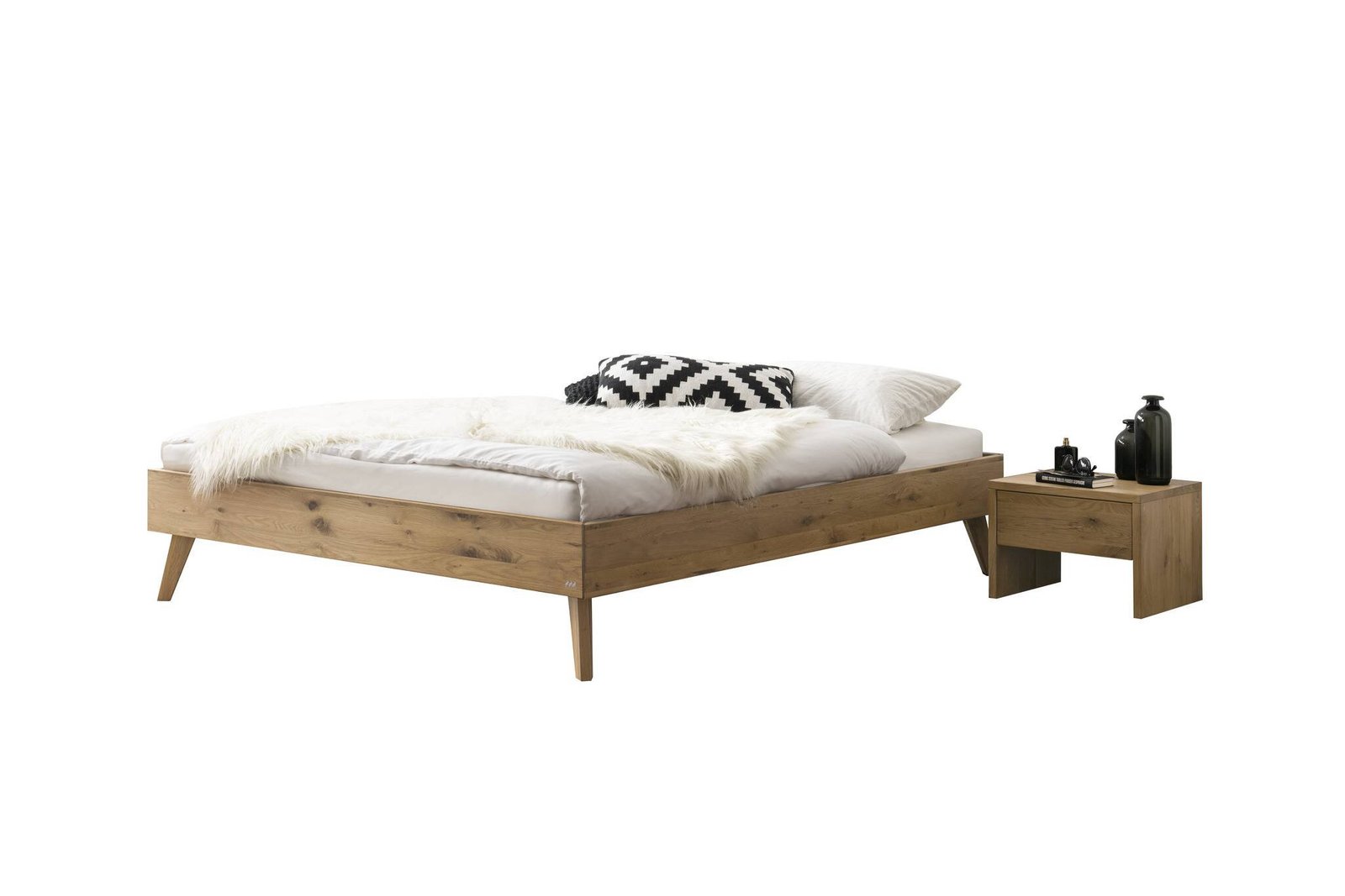 Bett Iseo Hasena Eiche massivholz 200x200 cm Braun