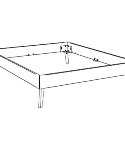 Alternative view of Lit Iseo Hasena Chêne bois massif 90x200 cm Brun