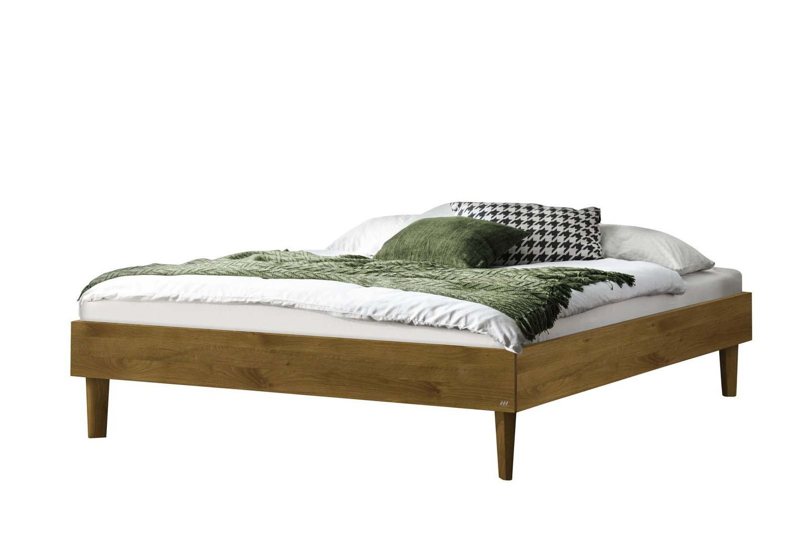 Bett Leandro Hasena Eiche massivholz-90x200 cm Braun