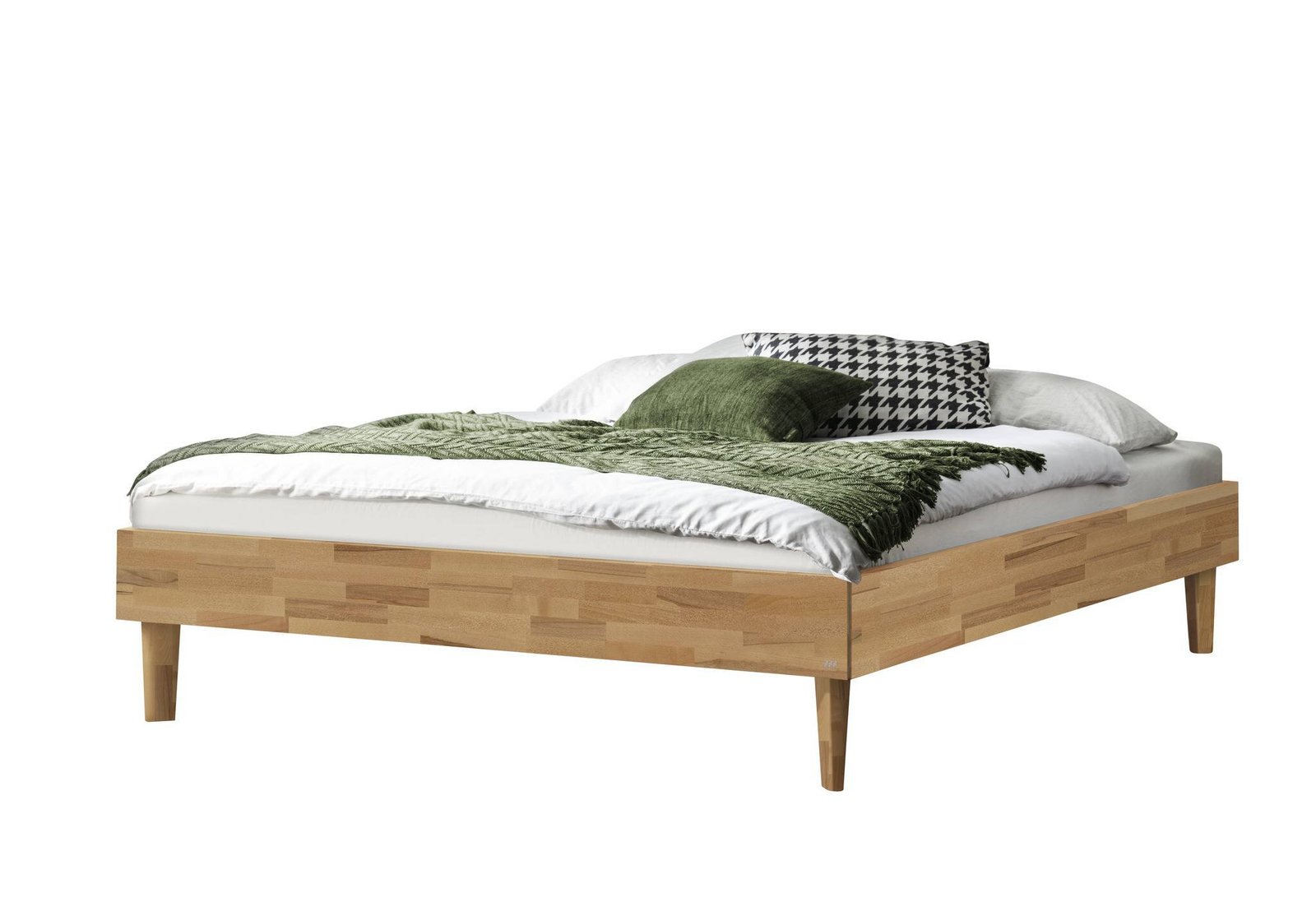 Bett Leandro Hasena Buche, herzen, rot, holz, massiv, 90x200 cm, Braun