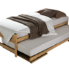 Lit Lido lit du dessous Hasena 90x200 cm Brun