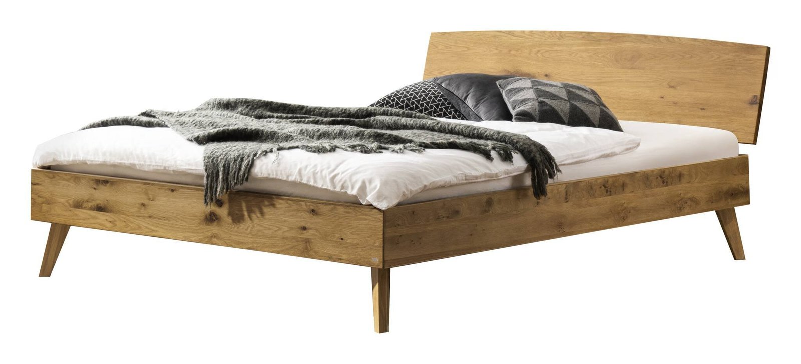 Bett Sambuco Hasena Eiche massivholz-90x200 cm Braun
