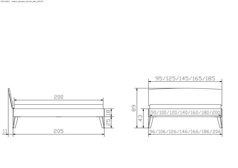 Bett Sambuco Hasena Eiche massivholz-90x200 cm Braun – Bild 4