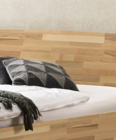 Alternative view of Lit Sambuco Hasena Hêtre coeur rouge bois massif 160x200 cm Brun