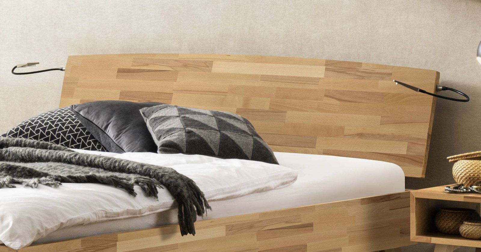 Bett Sambuco Hasena Buche rotes herz holz massiv 160x200 cm Braun – Bild 2